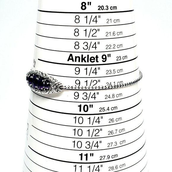 Samuel B Sterling Silver Amethyst Adjustable Slide Bracelet - Picture 11 of 11
